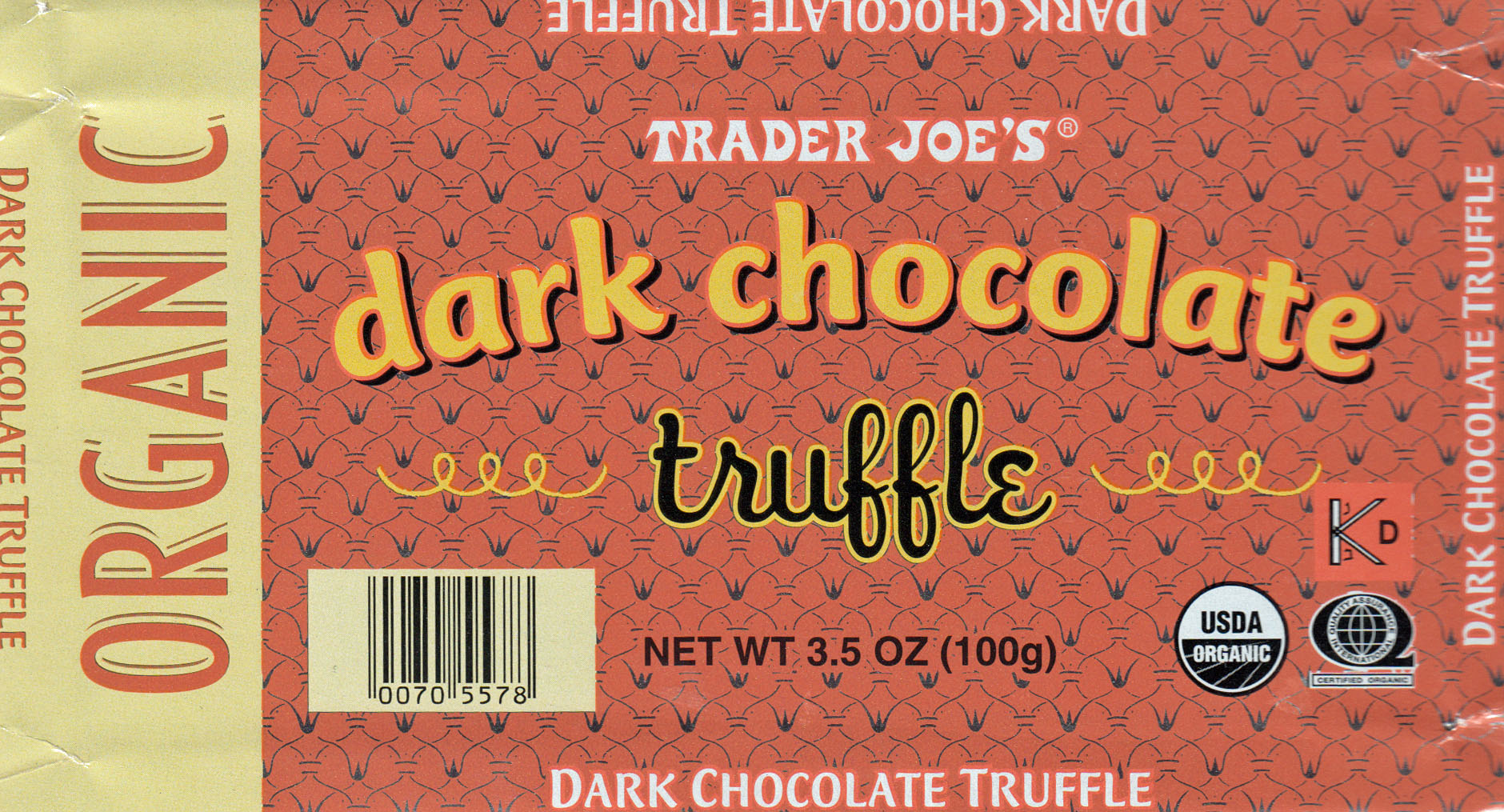 Image result for trader joes dark chocolate truffle bar